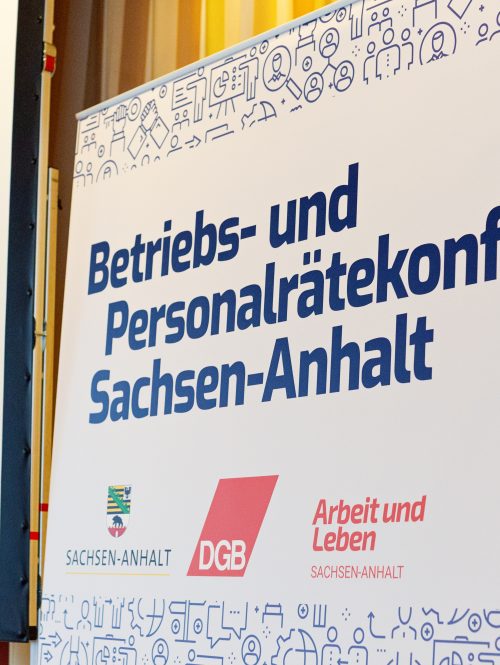 Rückwand der Betriebs- und Personalrätekonferenz 2025