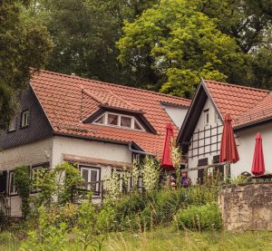Blick auf die alten Gebäude