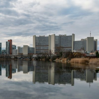 Blick auf die UN-City in Wien