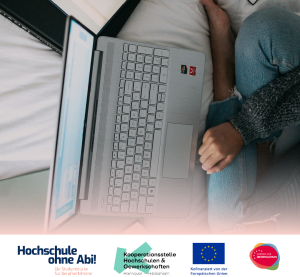 Teaser zur Online-Inforeihe der Hochschulbrücke mit einer lernenden Person